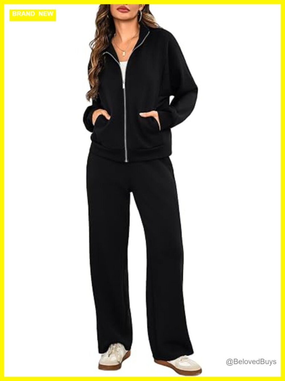 Womens 2 Pieces Sweatsuit Set Zip Up Hoodie and Sweatpants Tracksuit Lounge